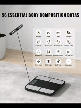 Digital Body Composition Smart Scale in Black and Silver